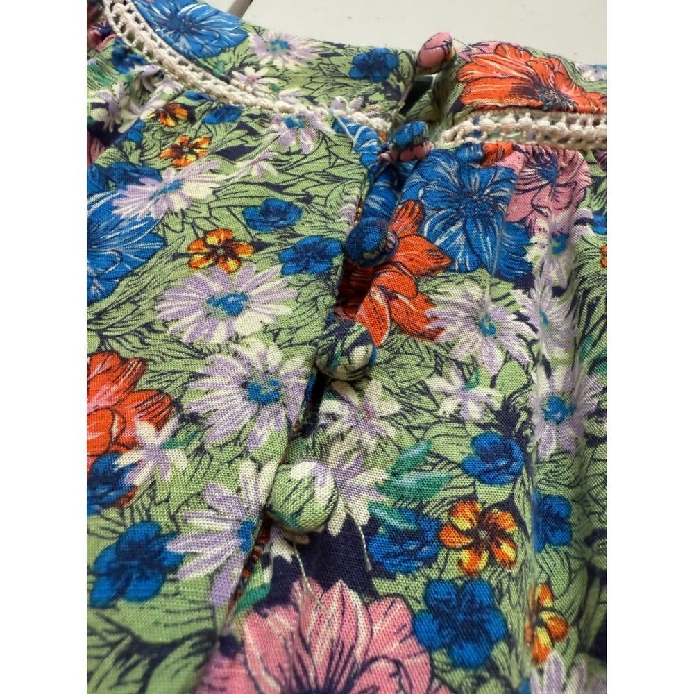 Wild Fable Floral Print Mini Dress Women's Size Medium Spaghetti Strap Ruffle - Picture 4 of 8